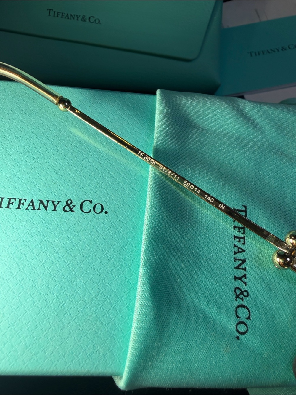 Tiffany & Co Sunglasses Women TF 3088 6178/11 59-14 140 1N Box Case Papers - Picture 11 of 16